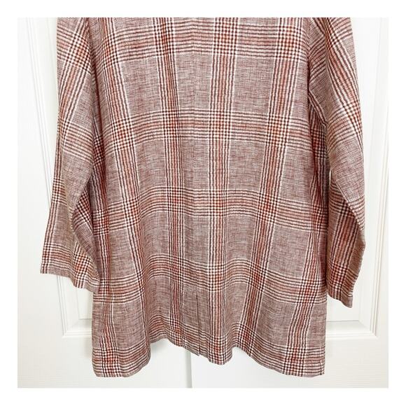 J. Jill Henna Plaid Relaxed Linen Boyfriend Blazer NWT - Picture 9 of 12